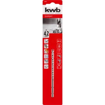 KWB EXPERT HSS-G SILVER STAR LONG TWIST METAL DRILL  bliszteres hosszú fémfúrószár  119/78   4,2 mm  49217042