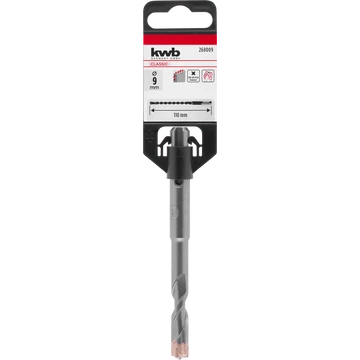 KWB CLASSIC HM, TCT HB2X SDS PLUS HAMMER DRILL BIT négy élű vasbeton fúrószár  110/50 x 9.0 mm   49268009