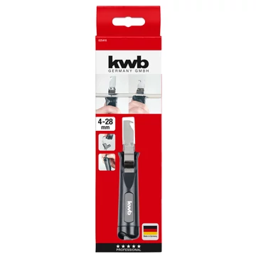 KWB PROFESSIONAL CABLE STRIPPER WITH HOOK BLADE ütés- törésálló műanyagból készült kábel blankoló  4-28 mm   49025410