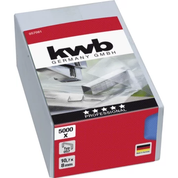 KWB PROFI HIGH QUALITY STEEL STAPLES Type 057 erős tűzőkapocs 10,7 x 8 mm  5000 db  49057081