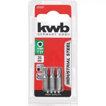 KWB INDUSTRIAL STEEL TORX T27 behajtó bit 25 mm  3 db    49121227