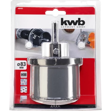 KWB EXPERT TCG, TCT HOLESAW TUNGSTEN CARBIDE GRITTED WITH ARBOR AND PILOT DRILL koronafúró klt. 3 db 83 x 55 mm   49499483