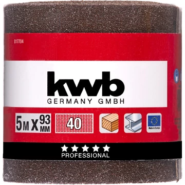 KWB EXPERT ABRASIVE WOOD & METAL ROLL  folyóméteres csiszolószalag  G40    93 mm x 5 m  49817704