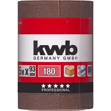 KWB EXPERT ABRASIVE WOOD & METAL ROLL  folyóméteres csiszolószalag  G180  93 mm x 5 m   49817718