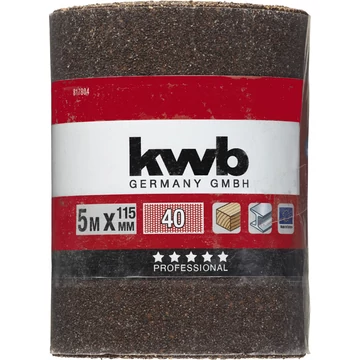KWB EXPERT ABRASIVE WOOD & METAL ROLL  folyóméteres csiszolószalag  G40    115 mm x 5 m     49817804