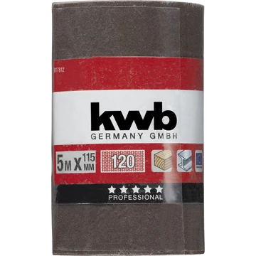 KWB EXPERT ABRASIVE WOOD & METAL ROLL  folyóméteres csiszolószalag  G120  115 mm x 5 m    49817812