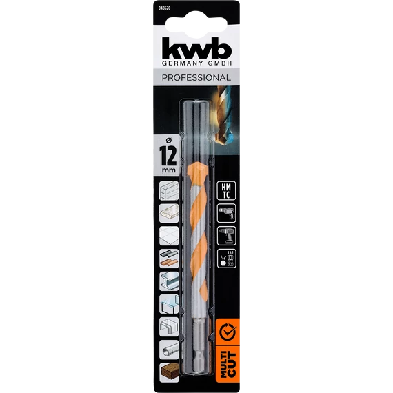 KWB PROFESSIONAL TCT HEXA EASY CUT MULTI-MATERIAL DRILL BIT hexagon befogású multi-material fúrószár   150/90 x 12.0 mm  49048520
