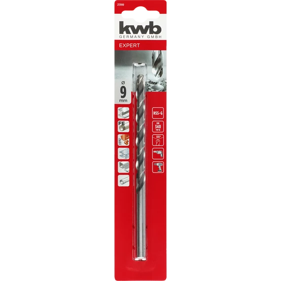 KWB EXPERT HSS-G SILVER STAR LONG TWIST METAL DRILL  bliszteres hosszú fémfúrószár  175/115  9,0 mm   49217090