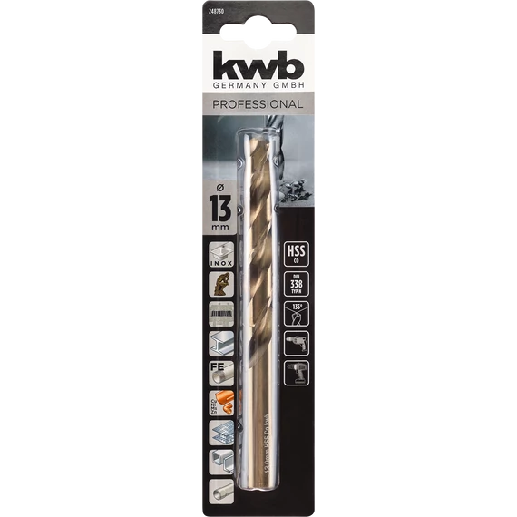 KWB PROFESSIONAL HSS-G CO TWIST METAL DRILL bliszteres fémfúrószár  13,0 mm   49248730