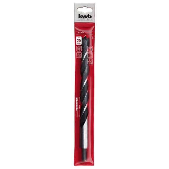 KWB EXPERT CrV EXTRA LONG WOOD DRILL BIT hengeres befogású fafúrószár  400/285 x 20,0 mm  49512820