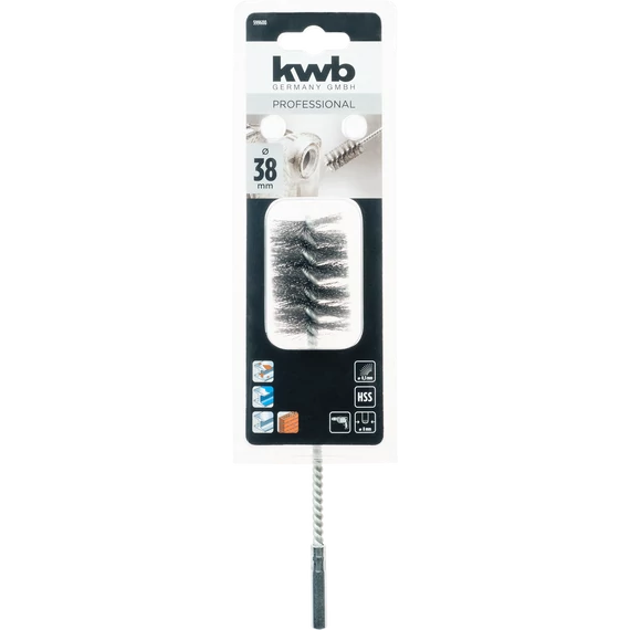 KWB PROFI TUBE & RADIATOR BRUSHES CRIMPED HSS STEEL WIRE  csapos csőkefe "finom"  55 x 0,2 x 26 x 200 mm   49599600