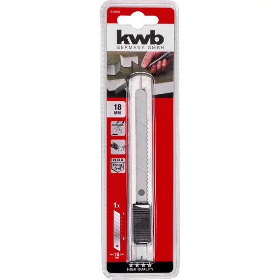 KWB EXPERT INOX SNAP-OFF BLADE KNIFE  fémhézas kés  18 mm    49014918