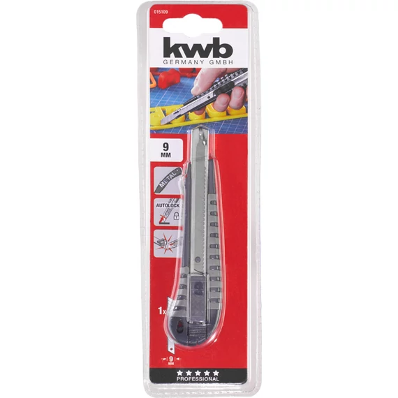 KWB PROFESSIONAL SNAP OFF BLADE KNIFE WITH AUTO-LOCK FUNCTION ipari tapétavágó kés  9 mm    49015109