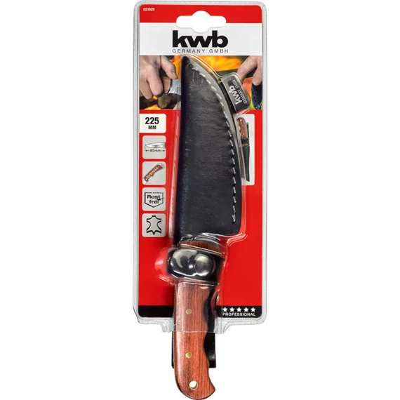 KWB PROFI HUNTING KNIFE WITH BUBINGA WOOD HANDLE  vadászkés   penge: 90 mm   220 mm      49021920