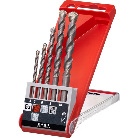 KWB EXPERT HM, TCT MASONRY DRILL BIT SET  hengeres fúrószár klt.  5 db   4.0, 5.0, 6.0, 8.0, 10.0 mm  49039500   