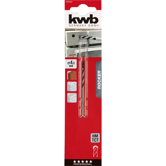 KWB EXPERT HM, TCT ROCKER® CONCRETE AND MASONRY DRILL BIT hengeres kőzetfúrószár  75/40 x 4,0 mm   49044640