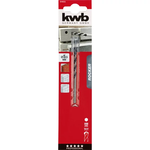 KWB EXPERT HM, TCT ROCKER® CONCRETE AND MASONRY DRILL BIT hengeres kőzetfúrószár  85/50 x 5,5 mm   49044655