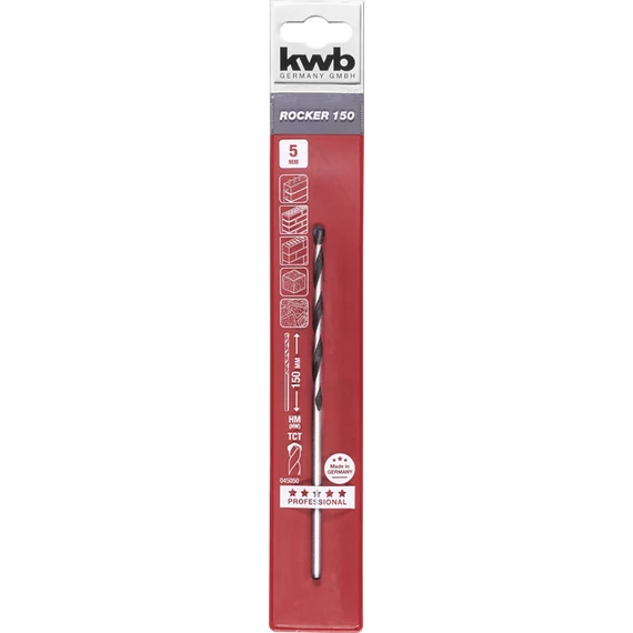 KWB EXPERT HM, TCT ROCKER® LONG CONCRETE AND MASONRY DRILL BIT hengeres kőzetfúrószár  150/110 x 5,0 mm   49045050