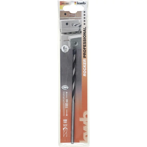 KWB EXPERT HM, TCT ROCKER® LONG CONCRETE AND MASONRY DRILL BIT hengeres kőzetfúrószár  150/110 x 6,0 mm   49045060