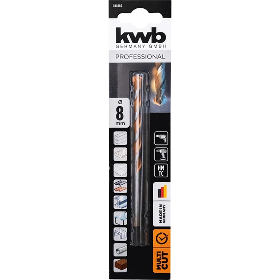 KWB PROFESSIONAL TCT EASY CUT MULTI-MATERIAL DRILL BIT  hengeres befogású multi-material fúrószár   120/80 x 8.0 mm  49048680