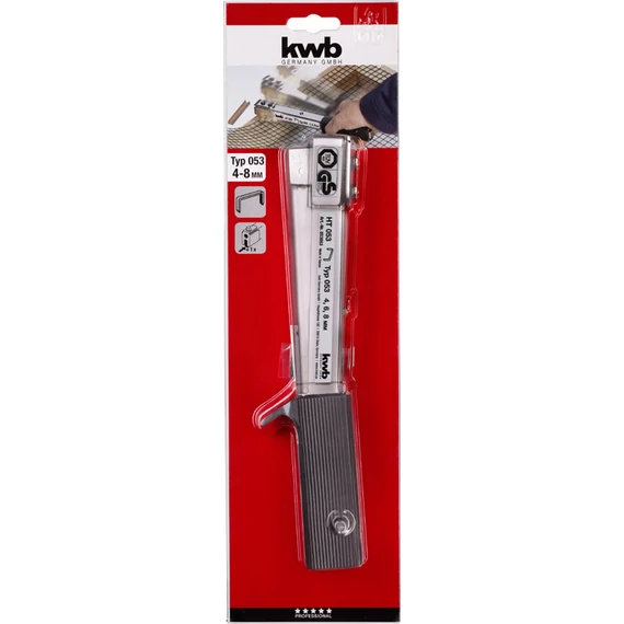 KWB PROFESSIONAL HAMMER TACKER HT 053 tűzőkalapács kapocs: Type 053  4-8 mm   tárkapacitás: 200 kapocs  49053053
