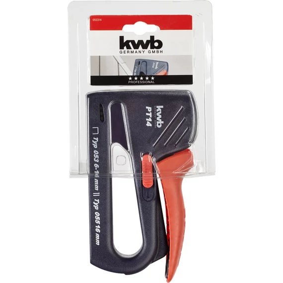 KWB PROFESSIONAL HAND TACKER BLUE TACK PT14 N kézi tűzőgép, kapocs: Type 053  4-16 mm   szeg: Type 055  16 mm-ig  49053314