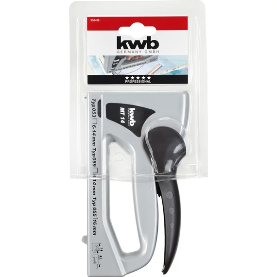 KWB PROFESSIONAL INDUSTRIAL HAND TACKER PROFI TACK MT 14 N kézi tűzőgép, kapocs: Type 053  4-16 mm   szeg: Type 055  16 mm-ig  49053416