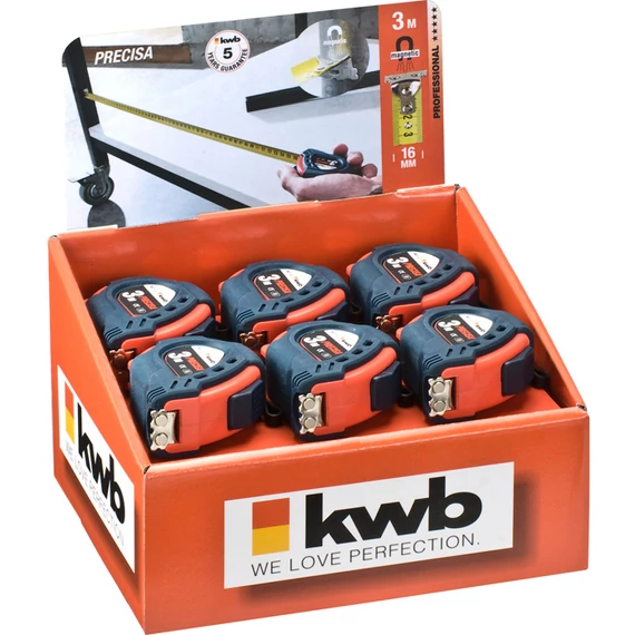 KWB PROFESSIONAL PRECISA STEEL TAPE MEASURE class II mérőszalag   16 mm x 3 m   18 db  49060113