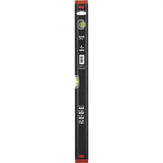 KWB PROFESSIONAL ALUMINIUM SPIRIT LEVELVPA által tesztelt és minősített precíz vízmérték függőleges és vízszintes libellákkal 600 mm  49065060