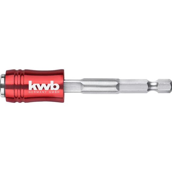 KWB EXPERT 2-IN-1 BIT HOLDER 2in1 gyorsan cserélhető bittartó adapter a bitek és dugófejek egyszerű felszedéséhez és gyors cseréjéhez, bittartó ¼”-os belső hatlappal, aljzattartó ¼”-os külső hatlappal 74 mm   49100310