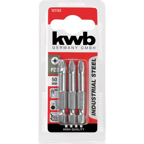KWB INDUSTRIAL STEEL MRG PZ3 behajtó bit 50 mm   3 db   49121153