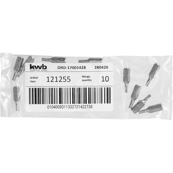 KWB INDUSTRIAL STEEL TORX T15 behajtó bit 25 mm  10 db    49121255