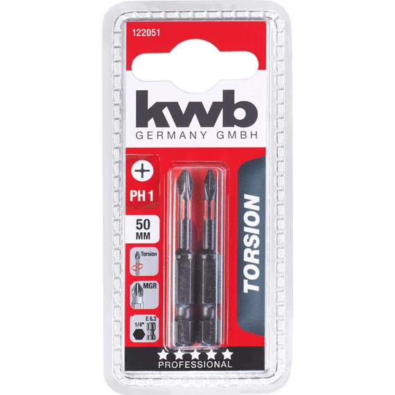 KWB TORSION MRG PH1 torziós behajtó bit 50 mm   2 db    49122051