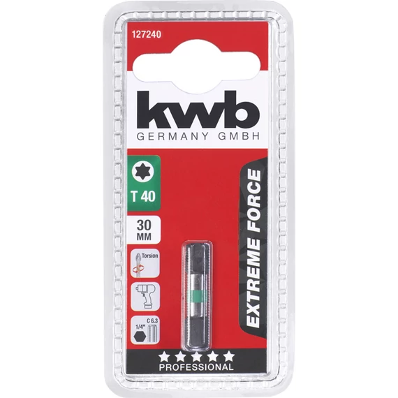 KWB EXTREME FORCE TQ60 STEEL TORX 40 behajtó bit 30 mm     49127240
