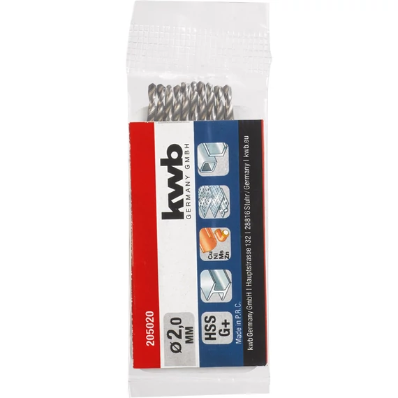 KWB EXPERT HSS-G+ SILVER STAR TWIST METAL DRILL hengeres fémfúrószár  2,0 mm  49205020