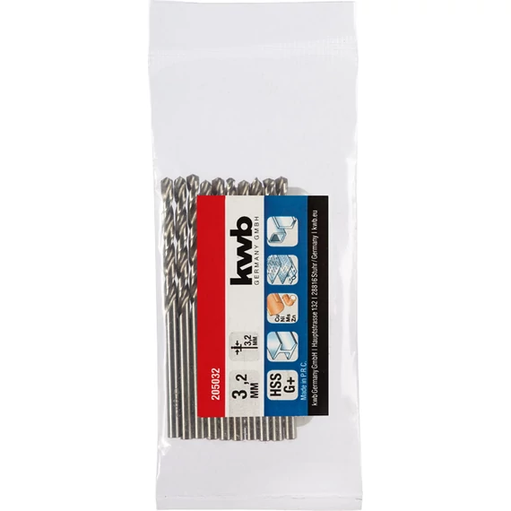 KWB EXPERT HSS-G+ SILVER STAR TWIST METAL DRILL hengeres fémfúrószár  3,2 mm  49205032