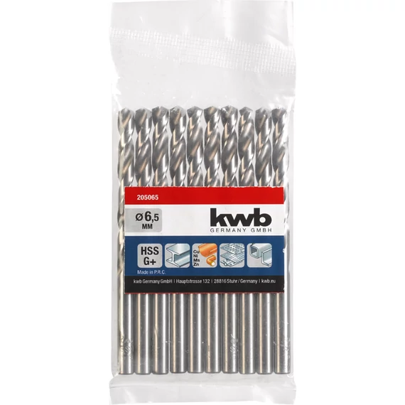 KWB EXPERT HSS-G+ SILVER STAR TWIST METAL DRILL hengeres fémfúrószár  6,5 mm  49205065