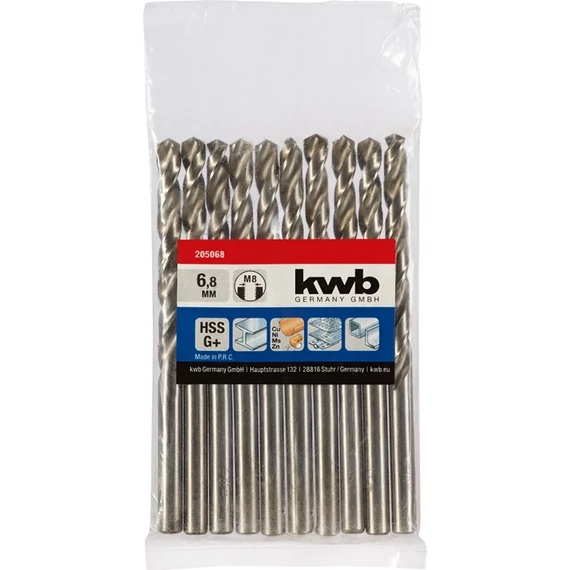 KWB EXPERT HSS-G+ SILVER STAR TWIST METAL DRILL hengeres fémfúrószár  6,8 mm  49205068