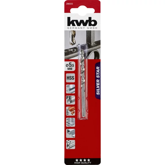 KWB EXPERT HSS-G SILVER STAR TWIST METAL DRILL  bliszteres fémfúrószár  5,5 mm  49206555