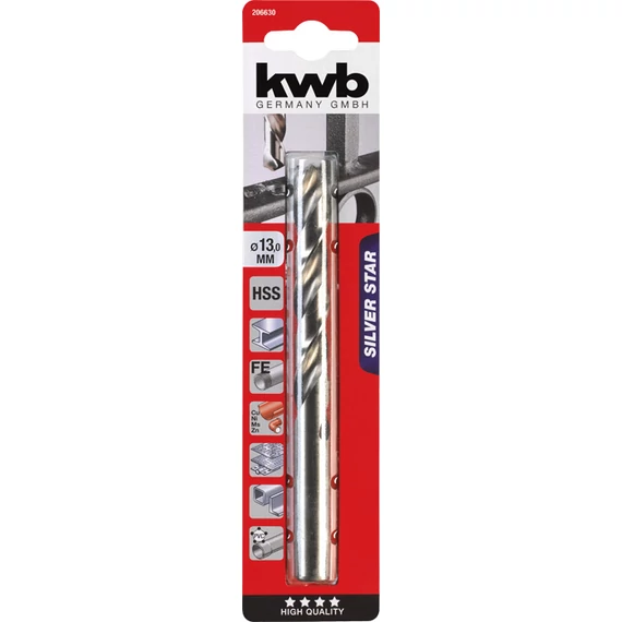 KWB EXPERT HSS-G SILVER STAR TWIST METAL DRILL  bliszteres fémfúrószár  13,0 mm   49206630