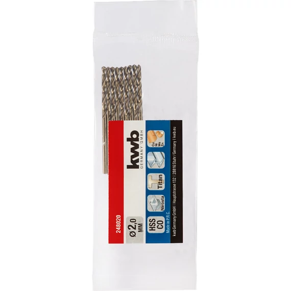 KWB PROFESSIONAL HSS-G CO TWIST DRILL hengeres fémfúrószár  2,0 mm   49248020