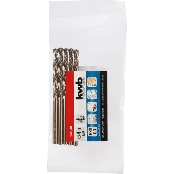KWB PROFESSIONAL HSS-G CO TWIST METAL DRILL hengeres fémfúrószár  4,0 mm   49248040