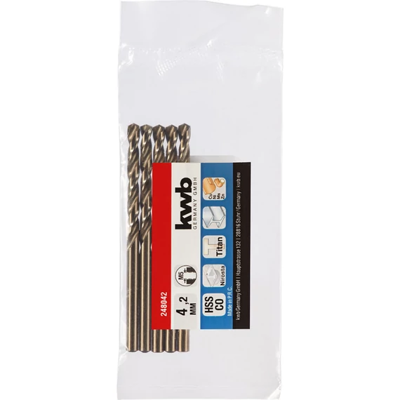 KWB PROFESSIONAL HSS-G CO TWIST METAL DRILL hengeres fémfúrószár  4,2 mm   49248042