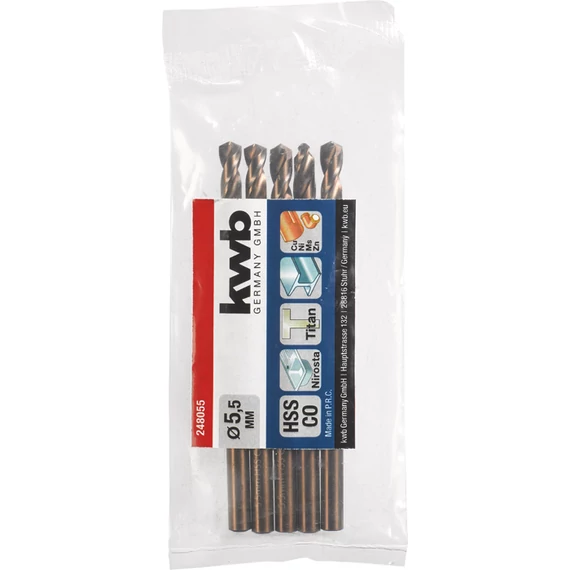 KWB PROFESSIONAL HSS-G CO TWIST METAL DRILL hengeres fémfúrószár  5,5 mm    49248055