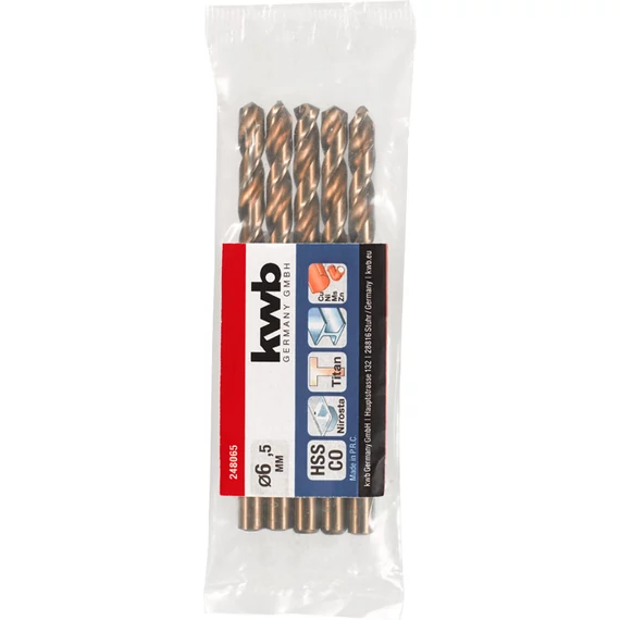 KWB PROFESSIONAL HSS-G CO TWIST METAL DRILL hengeres fémfúrószár  6,5 mm    49248065
