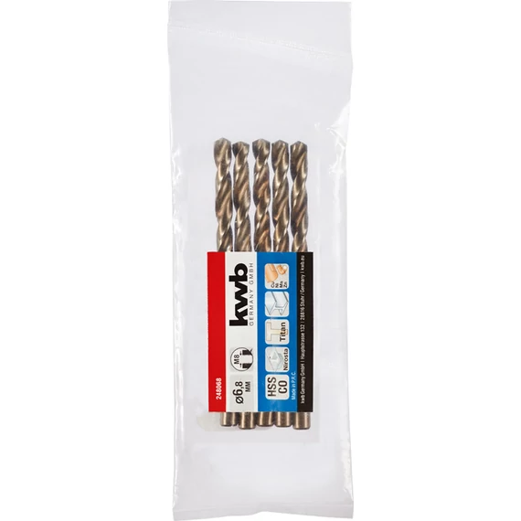 KWB PROFESSIONAL HSS-G CO TWIST METAL DRILL hengeres fémfúrószár  6,8 mm   49248068