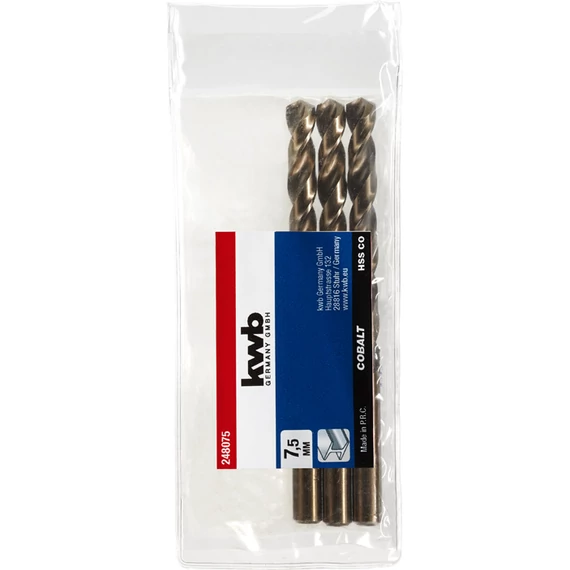 KWB PROFESSIONAL HSS-G CO TWIST METAL DRILL hengeres fémfúrószár  7,5 mm   49248075