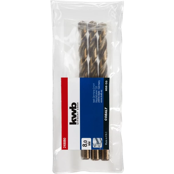 KWB PROFESSIONAL HSS-G CO TWIST METAL DRILL hengeres fémfúrószár  8,0 mm   49248080