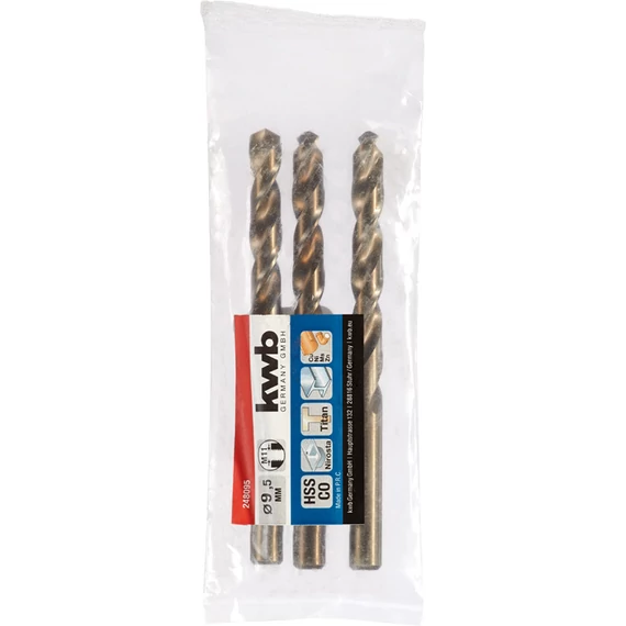 KWB PROFESSIONAL HSS-G CO TWIST METAL DRILL hengeres fémfúrószár  9,5 mm   49248095
