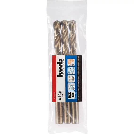 KWB PROFESSIONAL HSS-G CO TWIST METAL DRILL hengeres fémfúrószár 10,0 mm   49248100